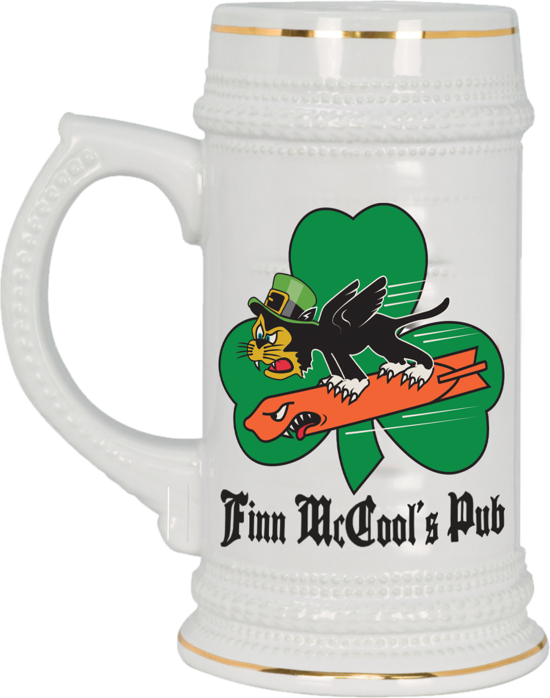 Finn McCool's Pub Stein, Ceramic, 18 ounces,